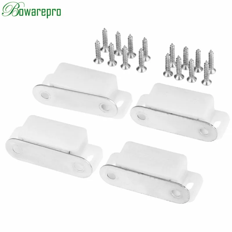 

4Pcs Door Wardrobe Cupboard Drawer Magnetic Catch Stop Stoppers Magnetic Cabinet Catches Furniture Hardware with Screws 41*17mm