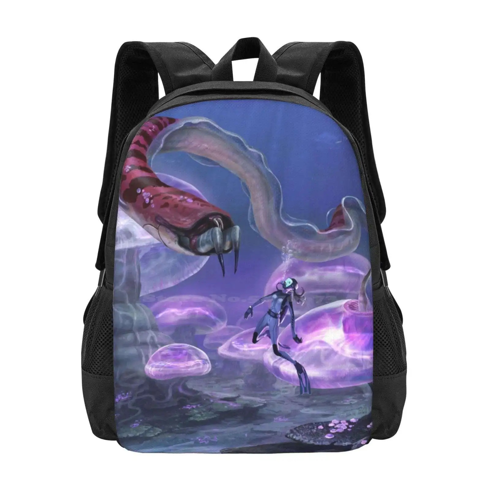 

Вместительный школьный рюкзак Close Encounter для ноутбука, сумки для подводного погружения, дайвинга, неизвестных миров, игр, научной фантастики, инопланетянина, рыбы