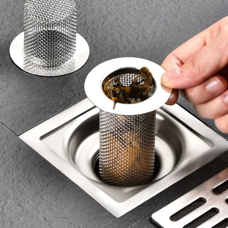 

Multifunctional Stainless Steel Floor Drain Bathroom Toilet Floor Drain Filter Anti-clogging Kitchen Sink Filter Seal Cover