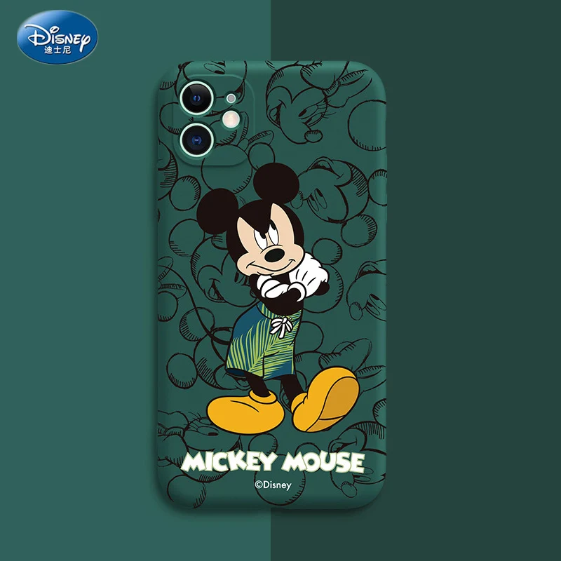 DISNEY 2023Minnie Silicone Case for IPhone 14 13Pro Xs Max iPhone 7 8 Plus 12 Official Liquid Silicon 360 Full Cover zz0524