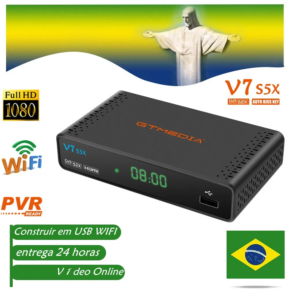 GTMEDIA 1080P V7S5X женский спутниковый приемник с USB WIFI цифровой Поддержка онлайн
