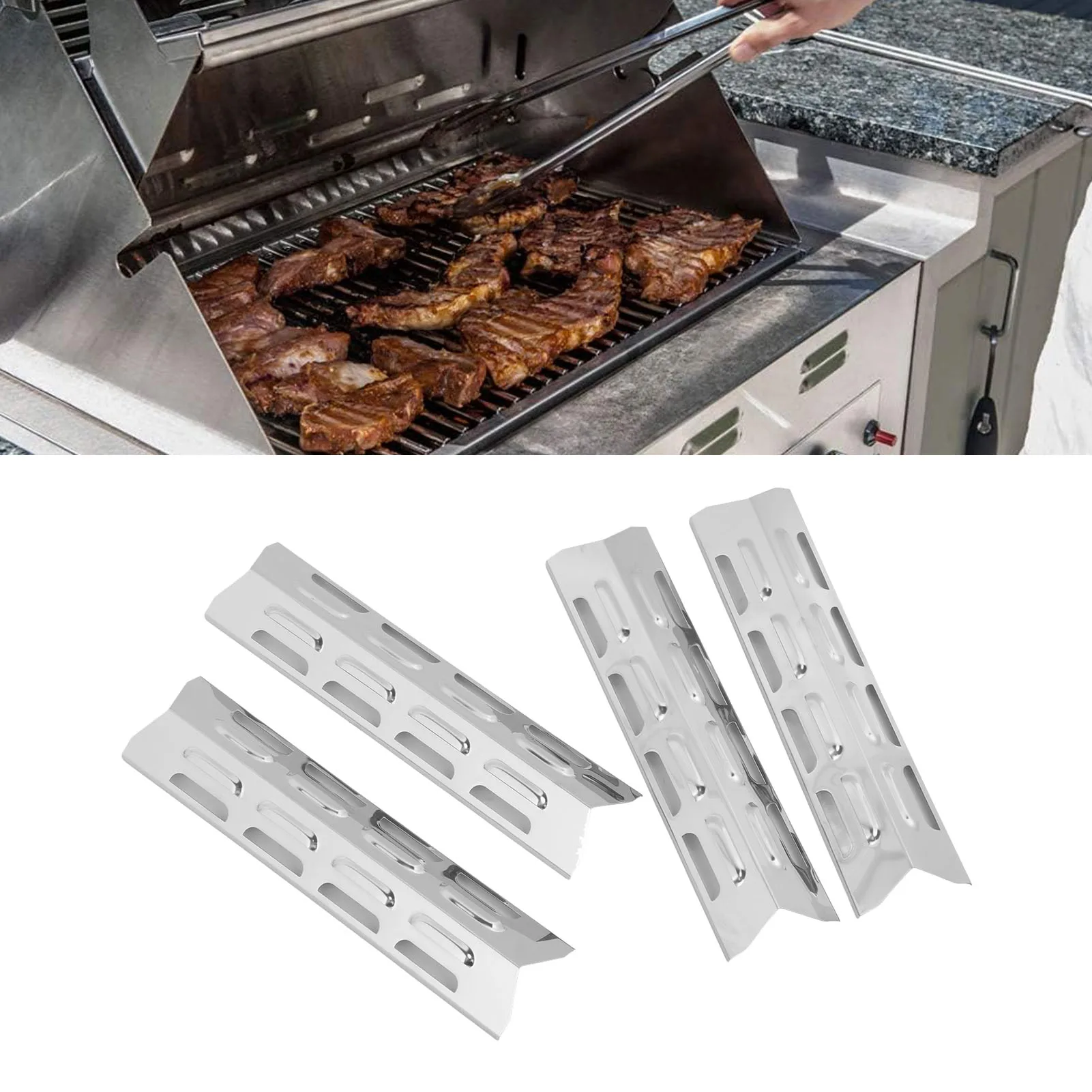 4 шт. крышка горелок для гриля нагревательная пластина щит палатка нержавеющая