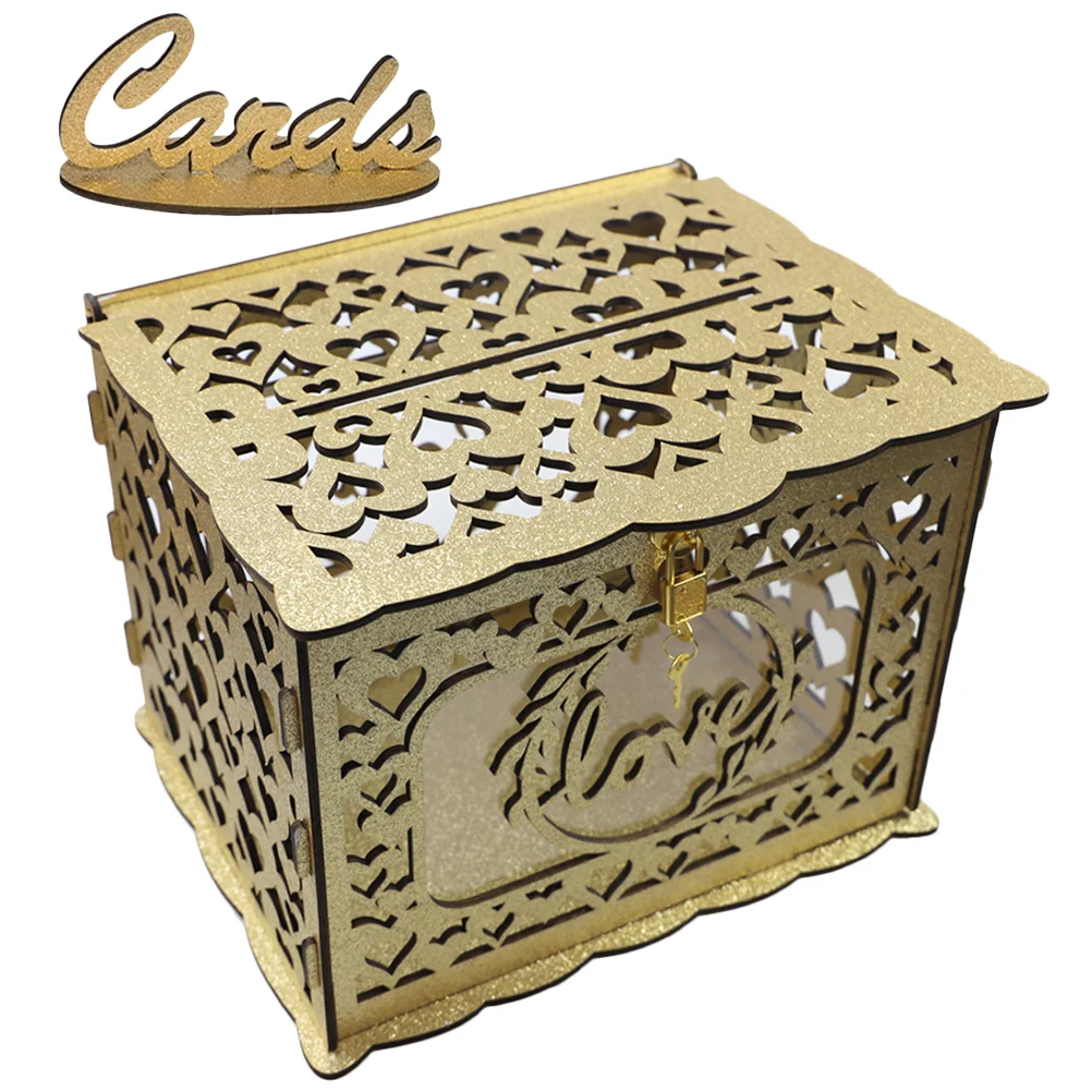 

Wedding Gift Card Wood Holder Greeting Cards Container Anniversary Acrylic Baby