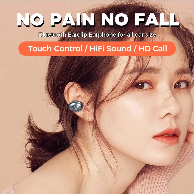 Наушники TWS с зажимом для ушей Bluetooth наушники костной проводимостью Спортивные