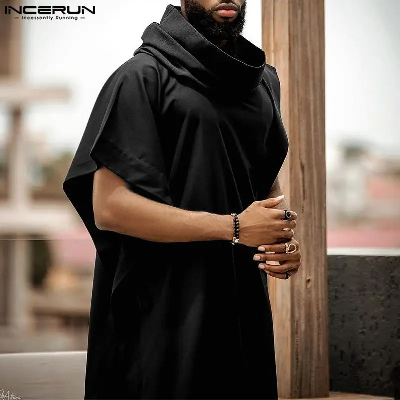 

INCERUN Vintage Islam Kaftan Mens High-necked Irregular Sleeved Robe Casual Well Fitting All-match Medium Jubba Thobe S-5XL 2023