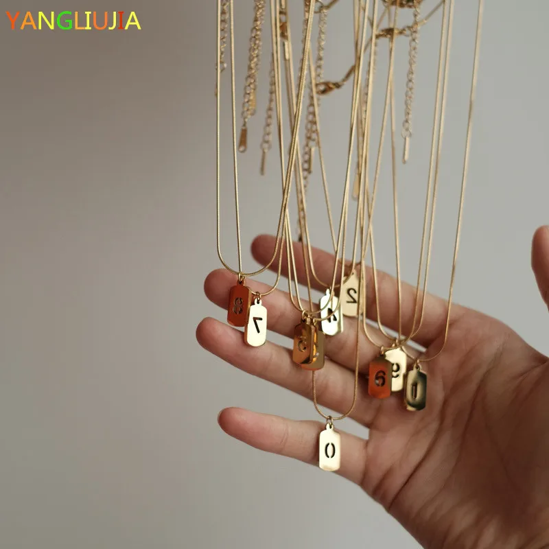 

Metal Digital Pendant Necklace European American Style Hip-hop Punk Fashion Personality Necklace Woman Party Jewelry Accessories