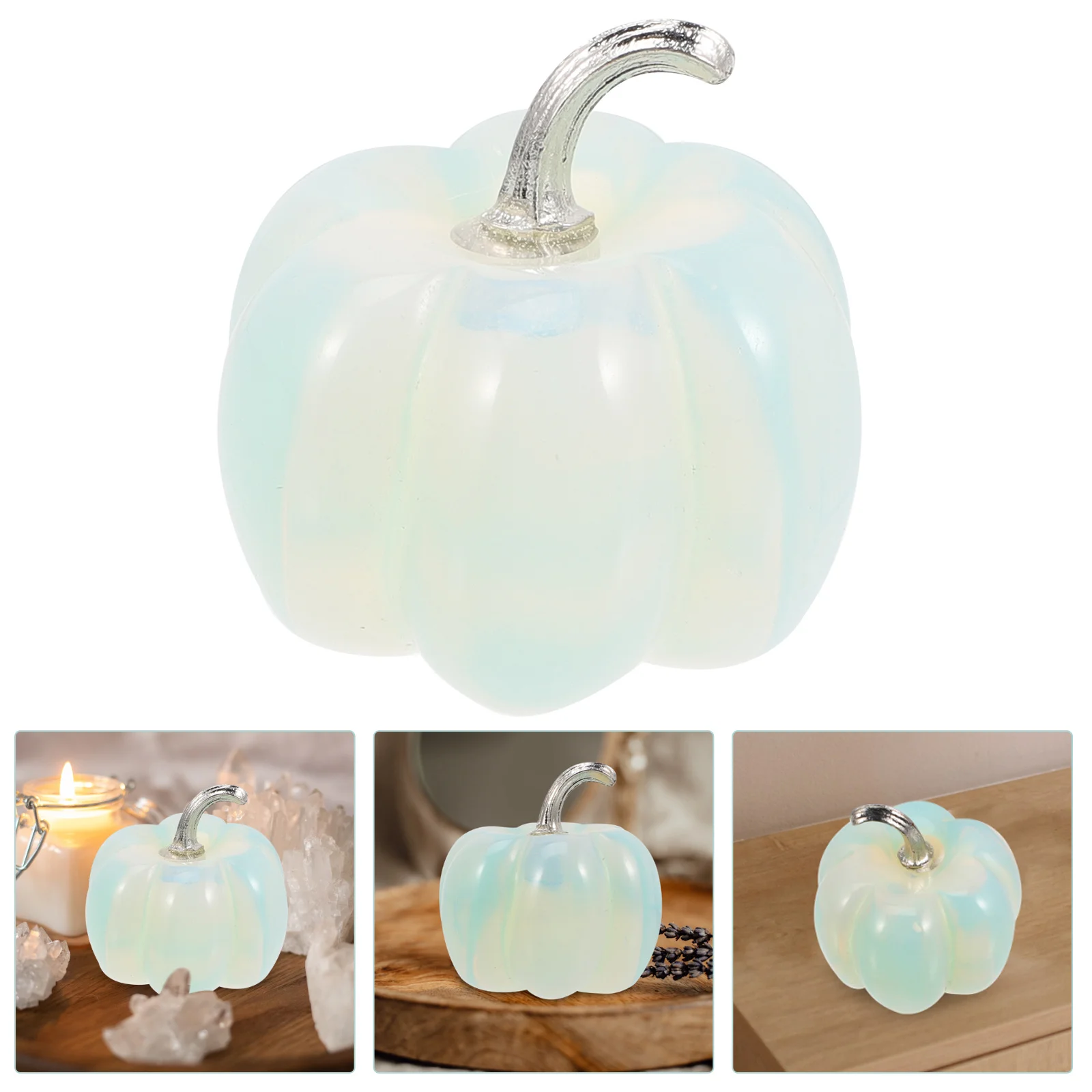 

Pumpkin Crystal Decor Glass Statue Small Stones Ornament Adornment Chakra Sculpture Home Pumpkins Decoration Craft Prop