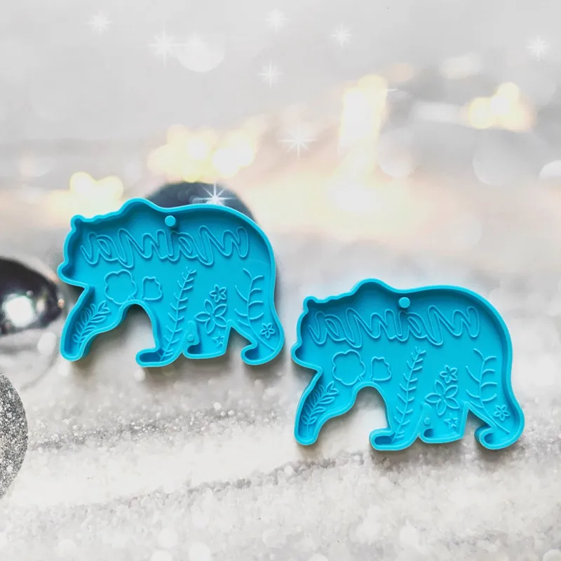 

Elephant silicone keychain molds Elephant earring mould Elephants jewelry pendant Dangle molding