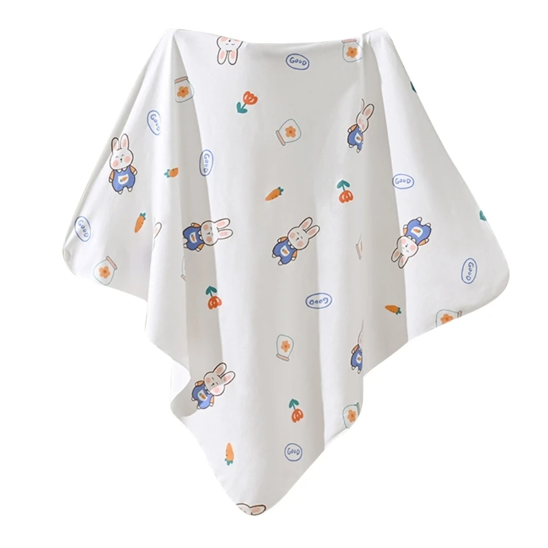 

N80C Baby Swaddling Blanket Hooded Wrap Blanket for Infant Gender Neutral Soft Wrap Non-fluorescent Stroller Quilt Sleepsack