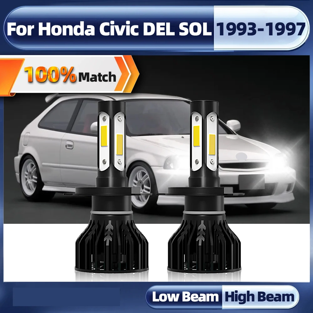 

120 лм H4 Canbus светодиодный Автомобильные фары 6000 Вт Φ Turbo Lamp 1993 K для Honda Civic DEL SOL 1994 1995 1996 1997