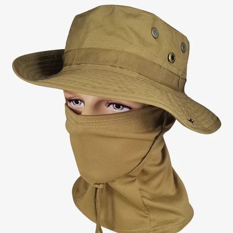 Тактическая камуфляжная шляпа, летняя кепка, охотничьи походные камуфляжные солнцезащитные кепки, CS Шейная гетра, Ветрозащитная маска для лица