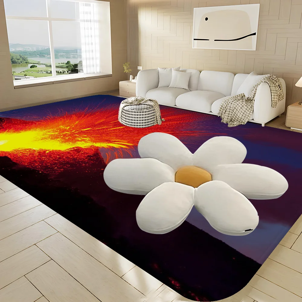 Volcanoes Hallway Carpet Retro Multiple Choice Living Room Kitchen Rug Non-Slip Welcome