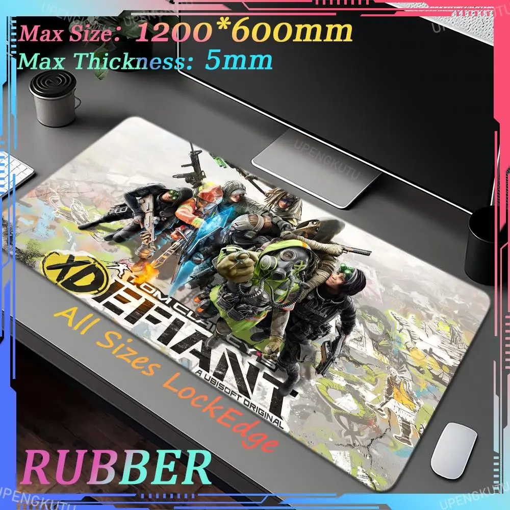 Oversized X_XDefiant Anime XXL Mouse Pad Rubber Non-slip Desktop Accessories Cute Game Thickened Desk Mat Lock Edge Keyboard