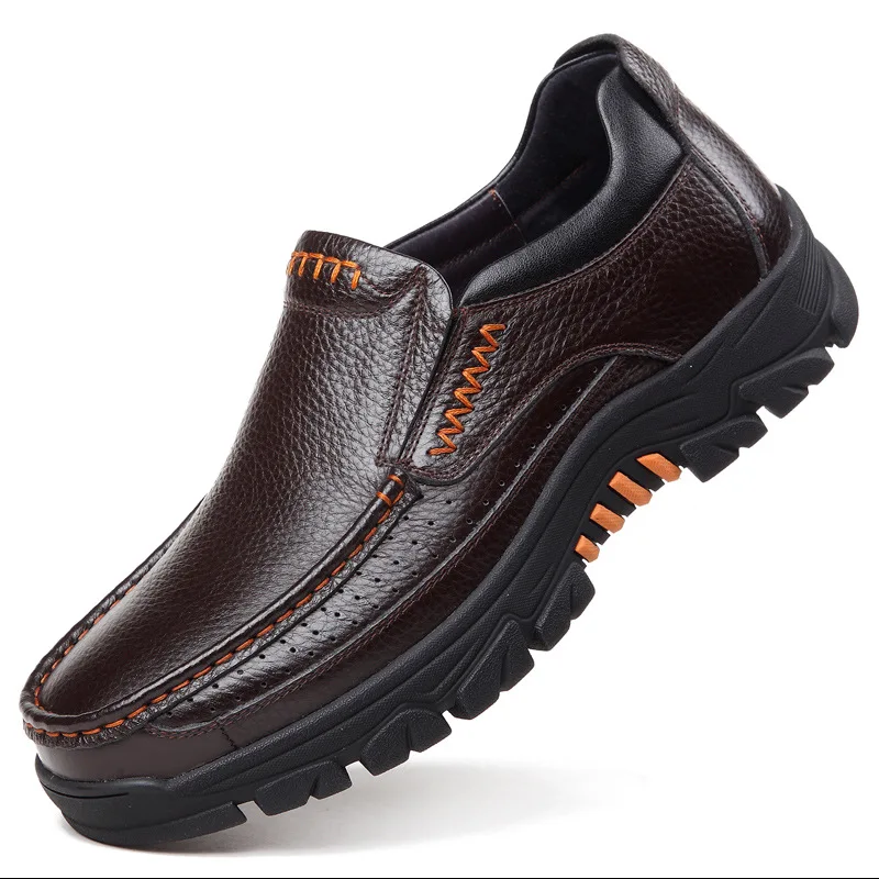 

Genuine Leather Shoes Men Loafers Soft Cow Leather Men Casual Shoes New Male Footwear Black Brown Slip-on