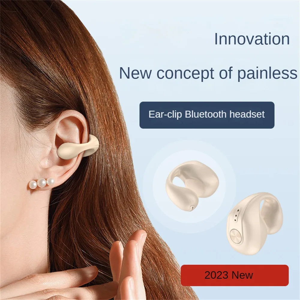 

V50 Earphone Clip Wireless Headphone Sound Conduction Headset TWS Wearing Ultra-small Mini Sports Ear Clip