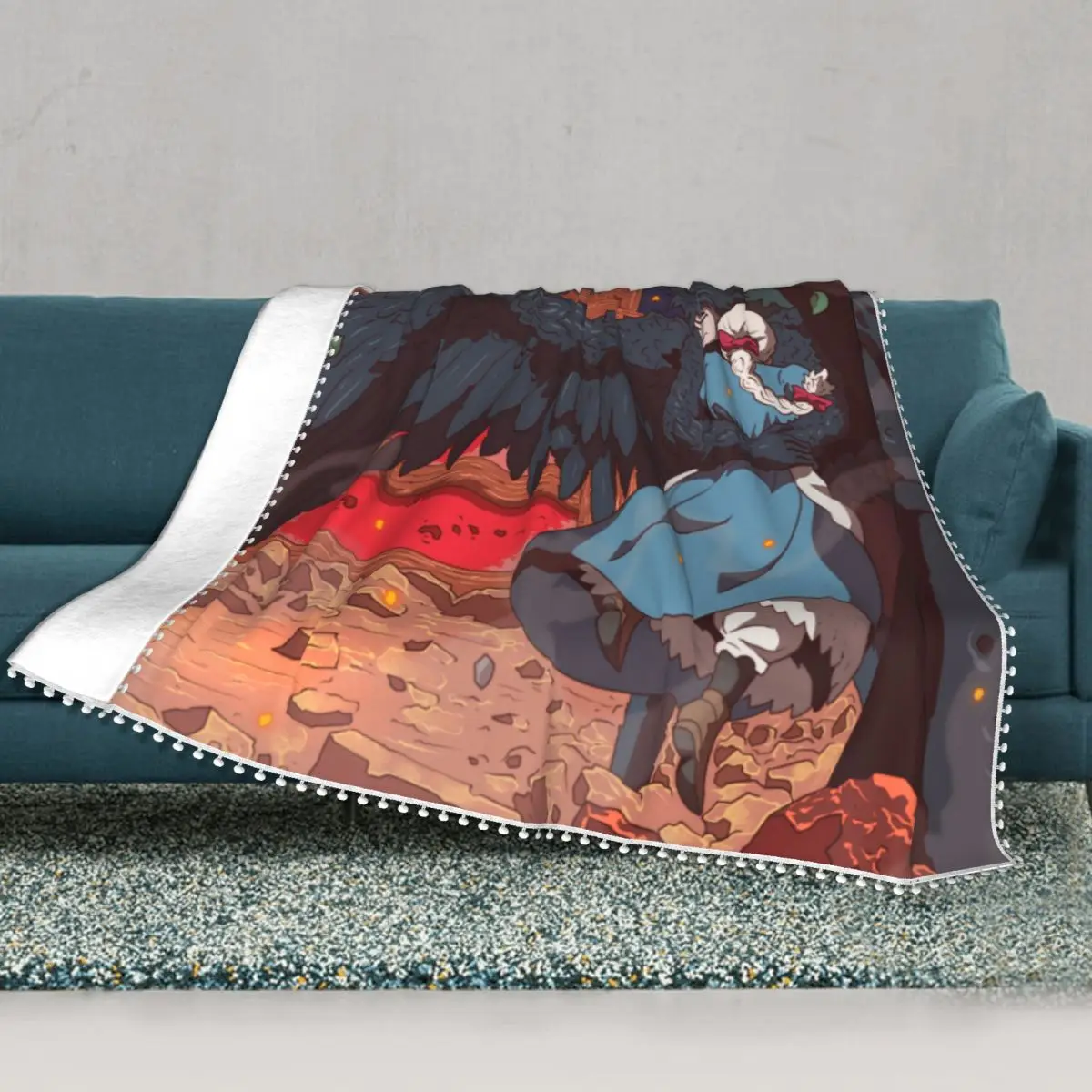 

Howls Moving Castle Blanket Howl Hugging Sophie Fleece Car Blanket Super Soft Fashion Colorful Bedspread