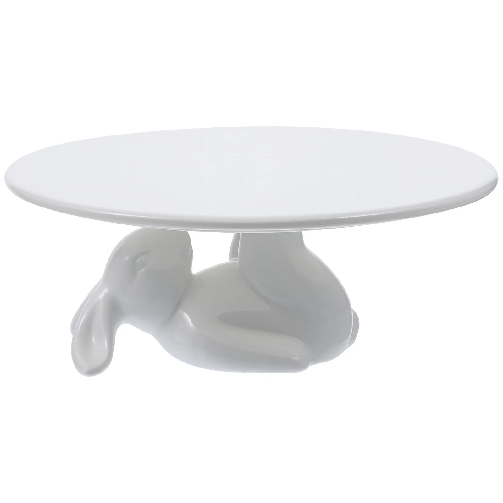 

1 Set of Rabbit Dessert Stand Ceramic Cupcake Plate Cake Display Stand Bunny Dessert Holder