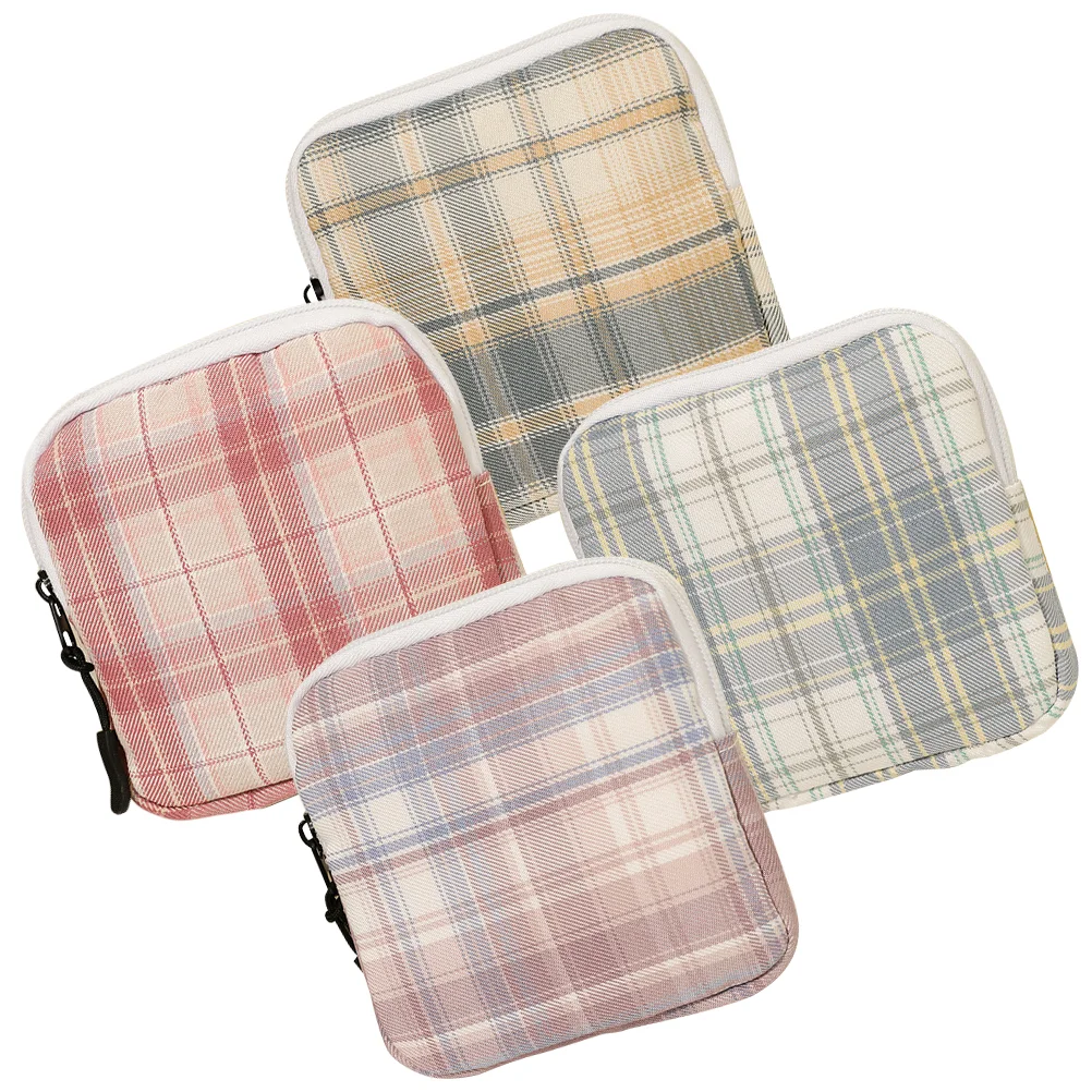 

4 Pcs Mini Storage Bag Practical Period Pouch Multi-function Small Tote Purse Napkin Sanitary Pad Bags Cotton Printing Miss