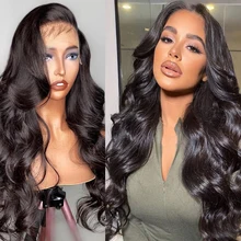 30 34 Inch Body Wave Full Lace Front Human Hair Wigs for Black Women Pre Plucked Brazilian 13x4 Hd Transparent Lace Frontal Wig