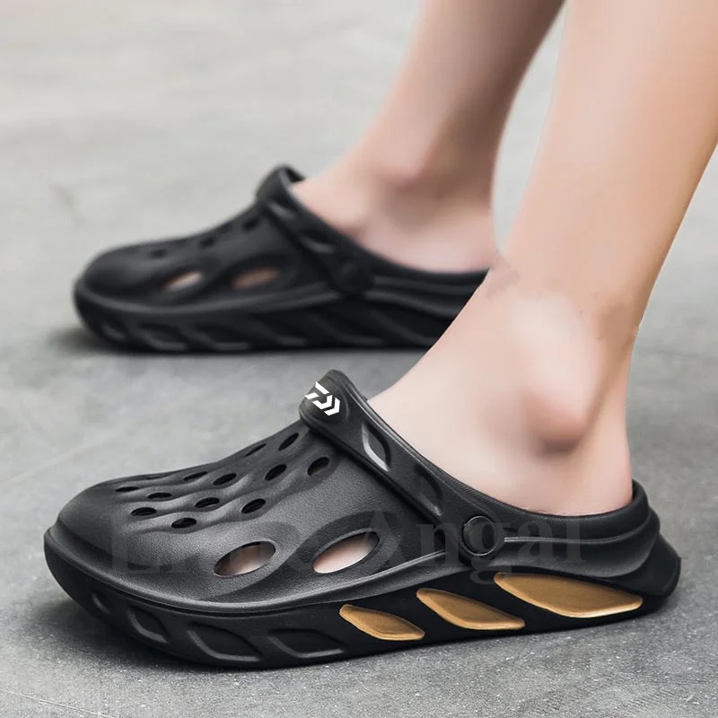 

Daiwa Summer Men's Hollow Out Breathable Sandals Outdoor Non-Slip Travel Hiking Climbing Rubber Eva Beach Fishing Slippers