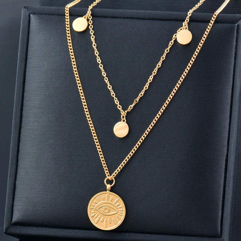 

SINLEERY Punk Stainless Steel Necklace For Women Gold Silver Color Fashion Jewelry 2022 New Arrival Female necklace XL284 SSK