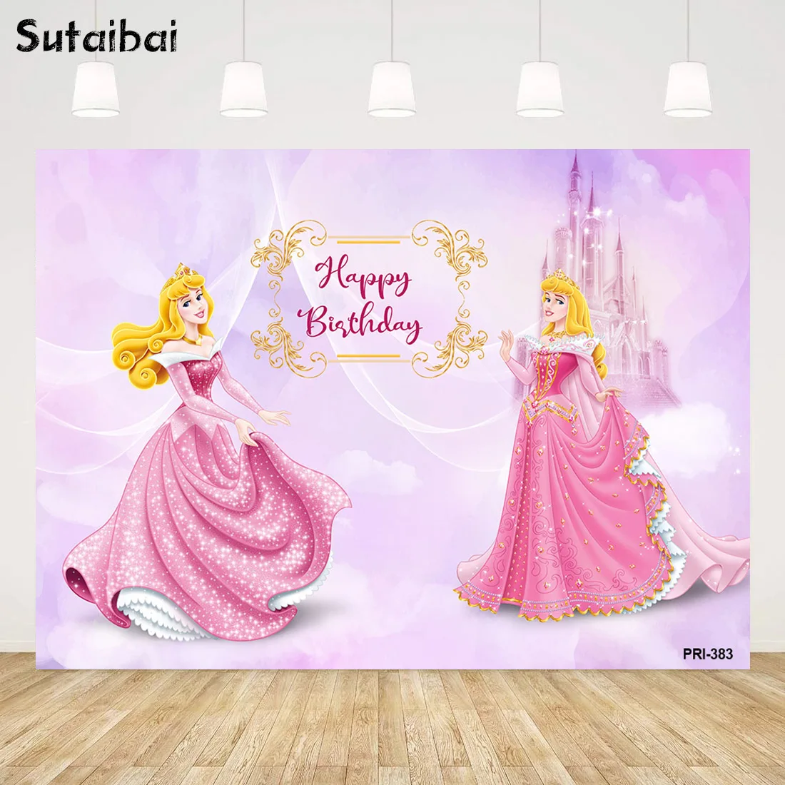 

Disney Sleeping Beauty Aurora Backdrop Photography Princess Baby Birthday Party Seabed Shell Treasure Star Poster Backgrounds