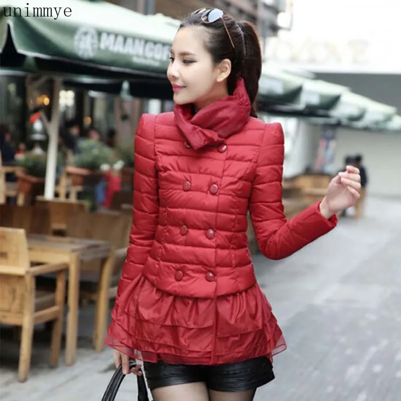 

2022 Women Winter Casual Cotton Padded Jacket Female Turndown Collar Parka Lady Oversize Warm Loose Doule Breasted Outerwear C27