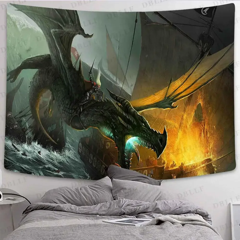 Simсант гобелен &quotКосмонавт&quot Планеты космоса Дракон пламя искусство стене