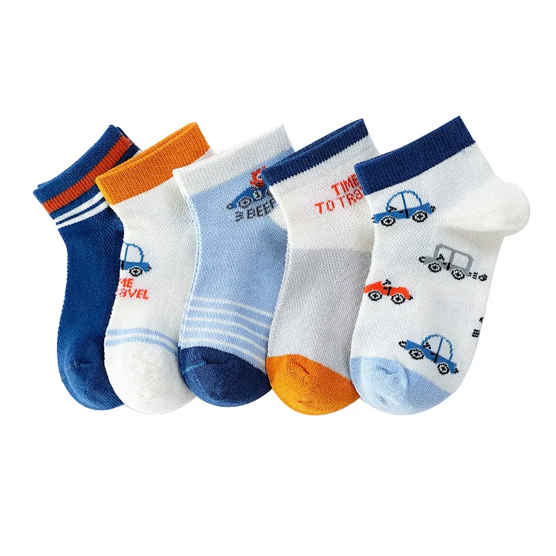 5Pairs/lot 3-15Year Summer Cartoon  Kids Socks Girls Mesh Cute Newborn Boy Toddler Children Socks toddler socks