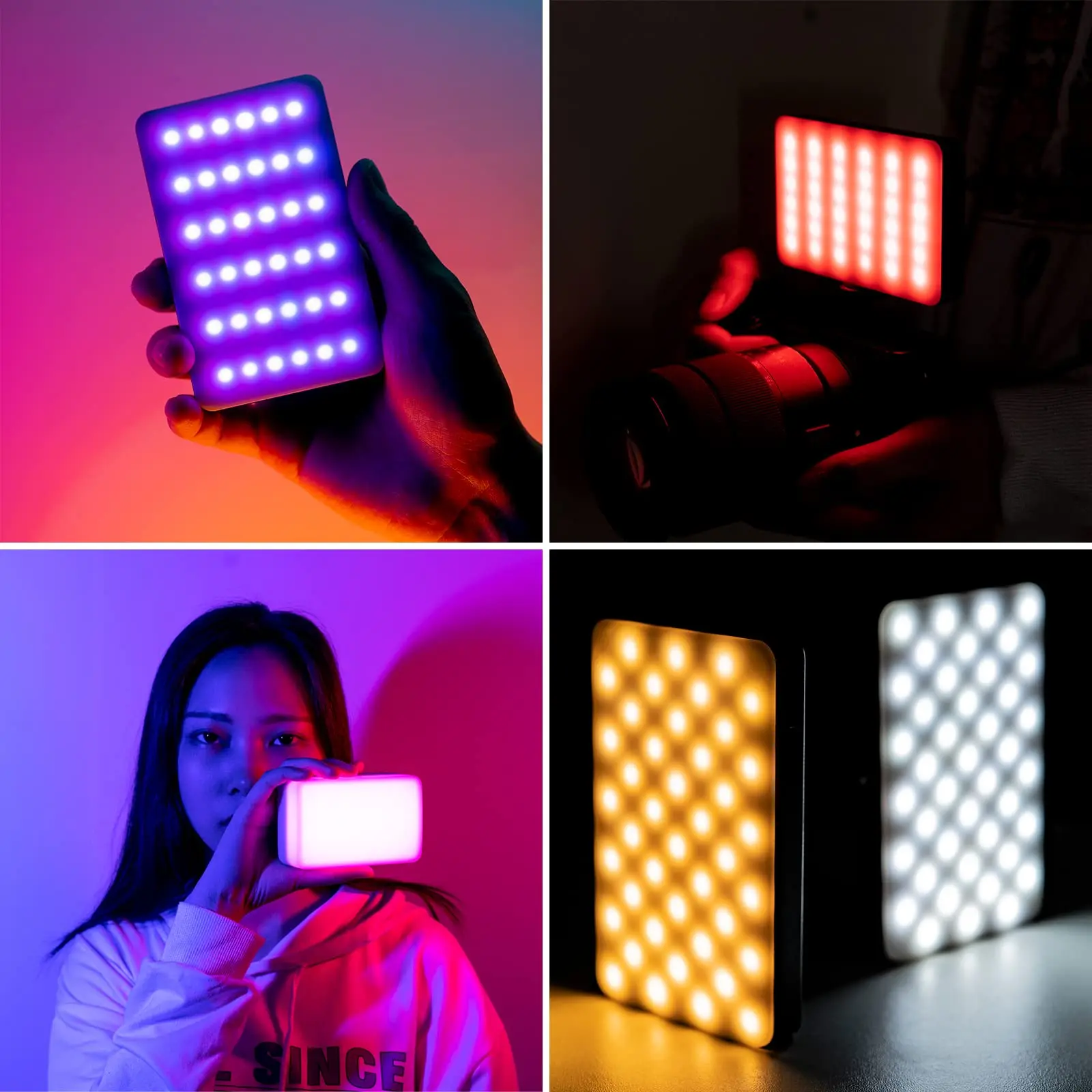 

RGB Video Light LED Camera Light Rechargeable 1200-3100mAh Dimmable 2500-9000K Panel Light Photo Studio Lamp for Youtube Tik Tok