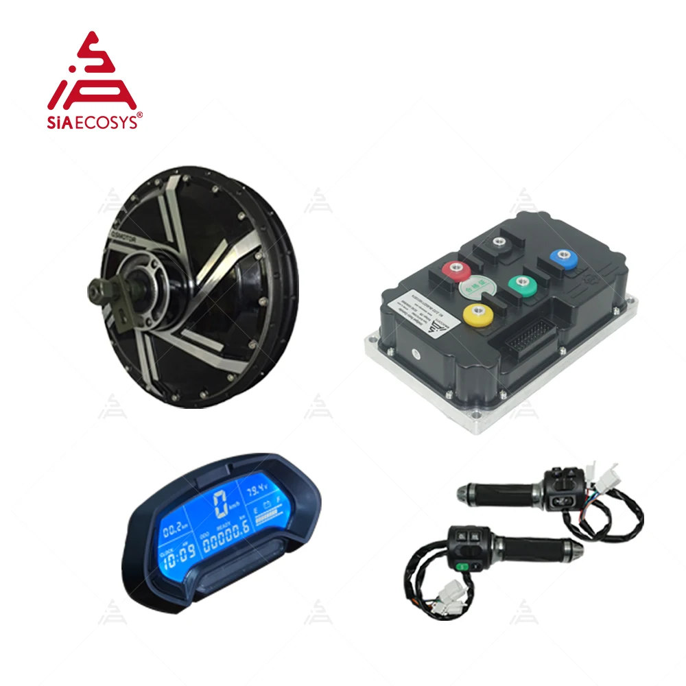 Фото Высокоскоростной мотор-колесо QS Motor 273 8000W V3 72V 120 км/ч с контроллером ND72850, новый спидометр для электромотоцикла, максимальная мощность 16000W, черный №1