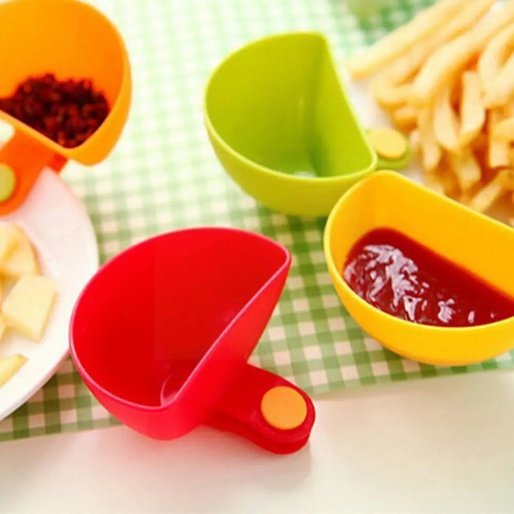 

1pc Storage Box Assorted Seasoning Sugar Salad Tomato Sauce Dishes Kitchen Clip Bowl Dip Containers For Spices Salt Shaker H7q5
