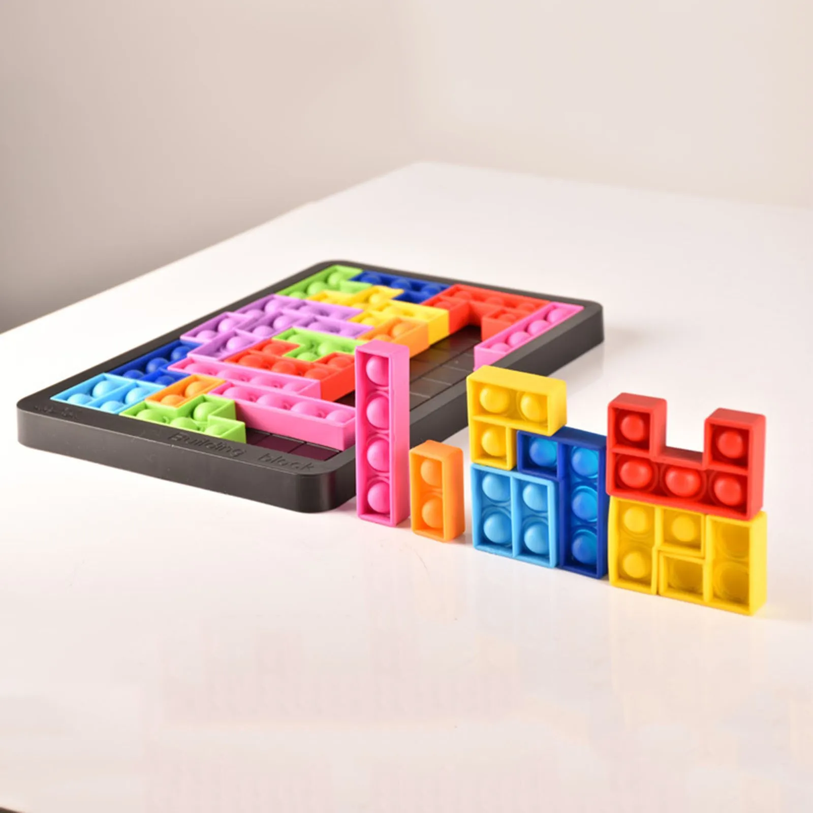 27pcs Tetris Jigsaw Puzzle  Simple Dimple Fidget Toy Antistress Puzzle Board Bubble Sensory Fidget Educational Toys for Children enlarge