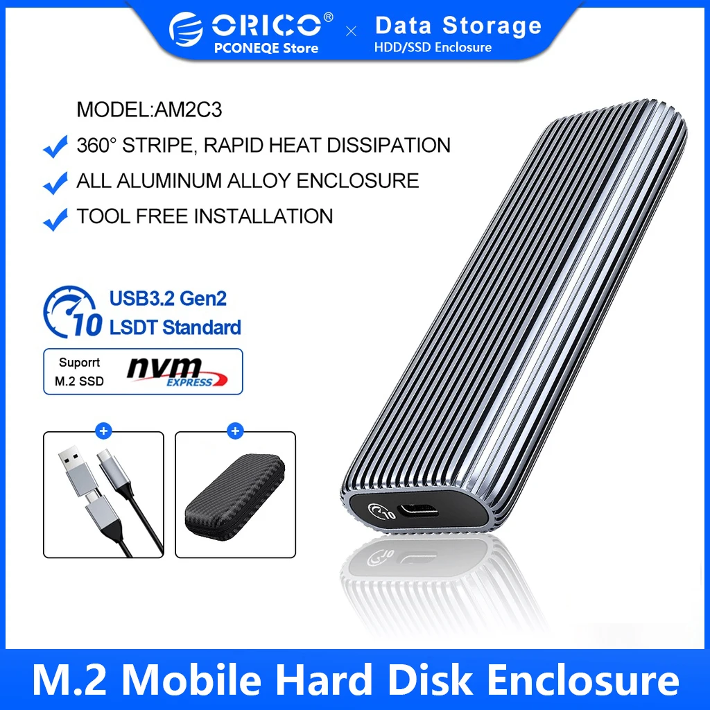 

Корпус для жёсткого диска ORICO M.2 NVMe, SATA, Type-C