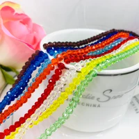 multicolor transparent faceted oval shape crystal beads glass loose spacer beads for diy bracelet jewelry making accessories 15