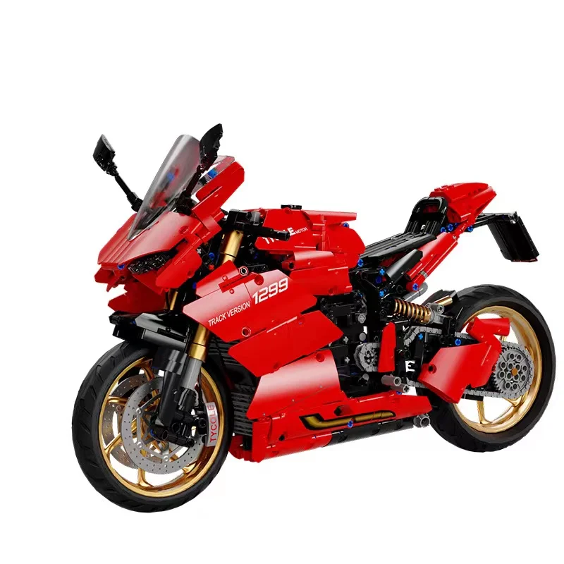 

City Ducatied Motorcycle Car MOC Model Building Blocks Technical 1:5 Racing Car Motorbike Vehicle Bricks Toys for children T4020