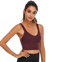 2022 solid yoga bra sexy sports top cotton sports bra for women chest support fitness vest