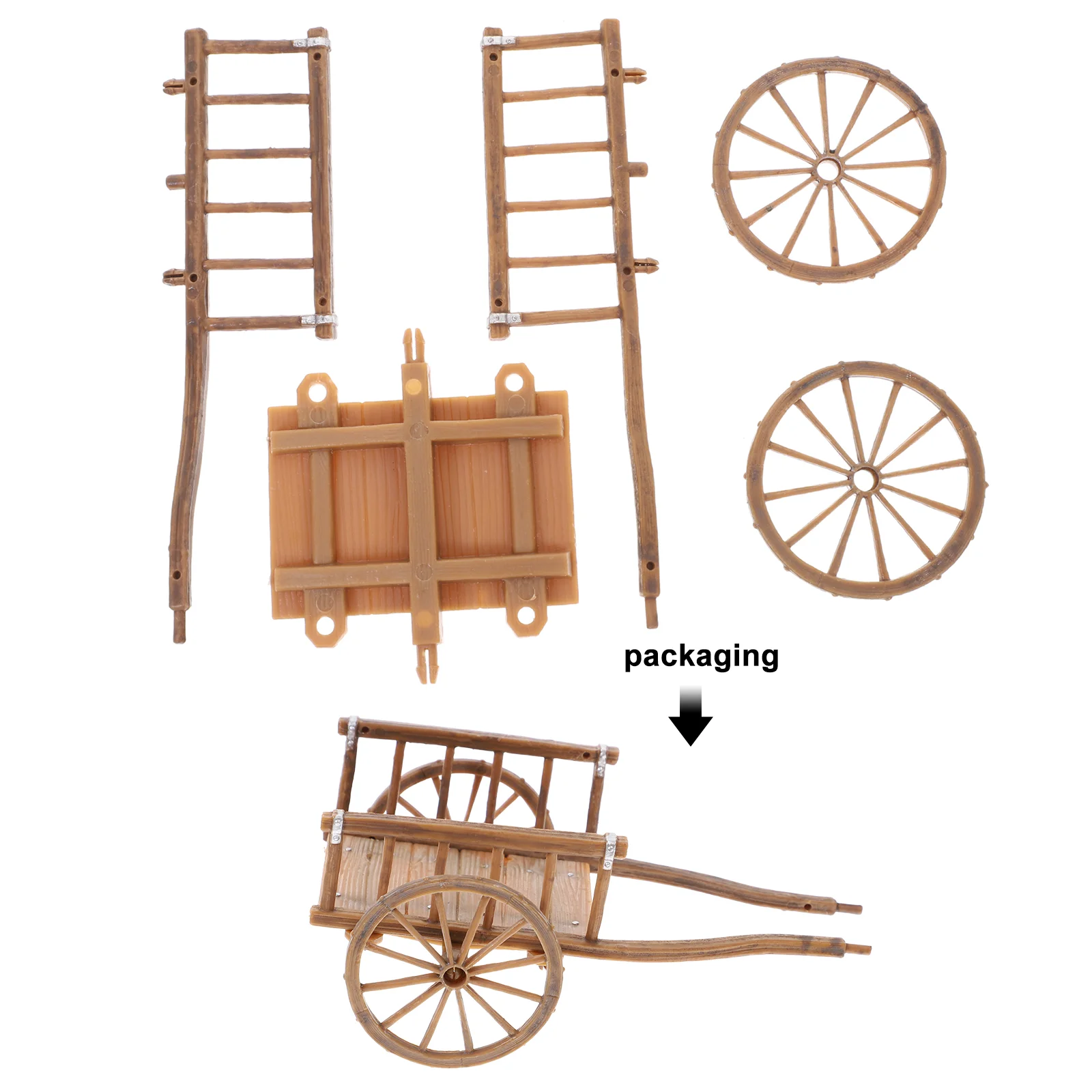 

Miniature Simulation Cart Models Barrows Pulling Cart Dollhouse Garden Furniture Micro Landscape Kids Pretend Toys