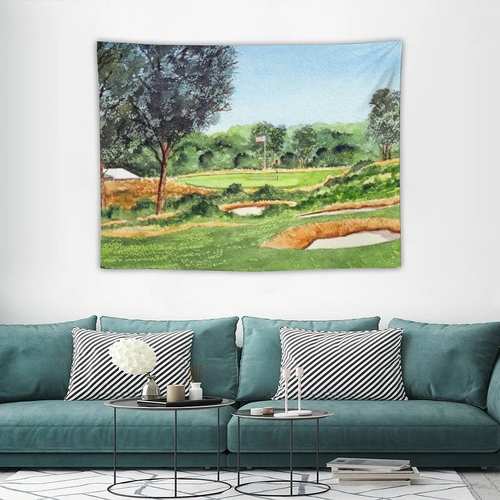Курс гольфа Merion Гобелен с 16-мя отверстиями Декоративные настенные фрески Декор