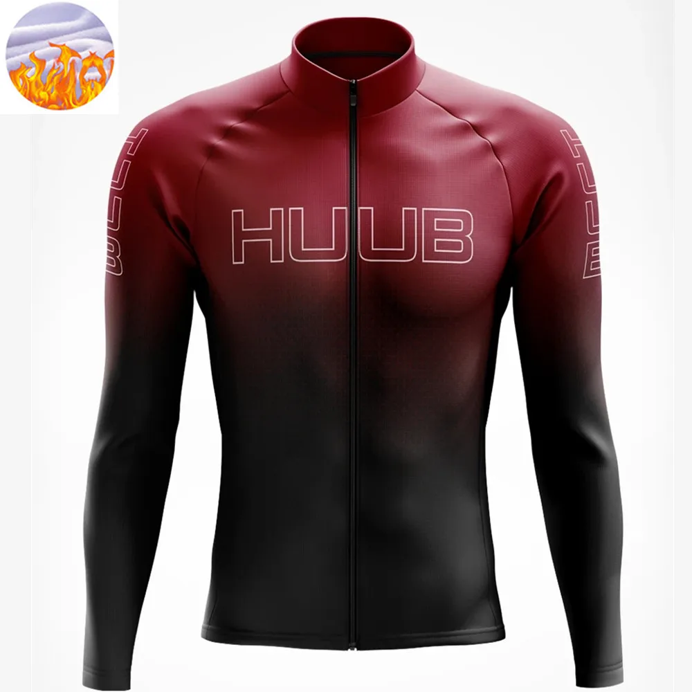 

HUUB Ribble Weldtite Men Long Sleeves Cycling Jersey Breathable MTB Racing Bike Uniform Ropa Ciclismo Bicycle winter fleece Jack