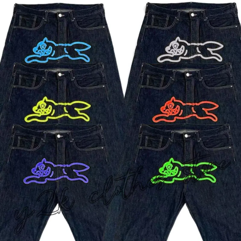

Джинсы Y2K мужские с графическим принтом, мешковатые джинсы в стиле Харадзюку, хип-хоп с принтом собаки, черные брюки в стиле Харадзюку, панк, рок, готика, широкие брюки, уличная одежда