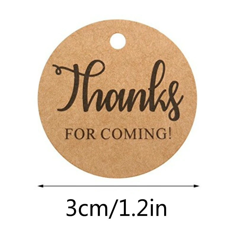 100-300Pcs Natural Kraft Paper &quotthank You Coming&quot Label with Twine Gift Tags for Wedding Party DIY Crafts Stationery - купить по