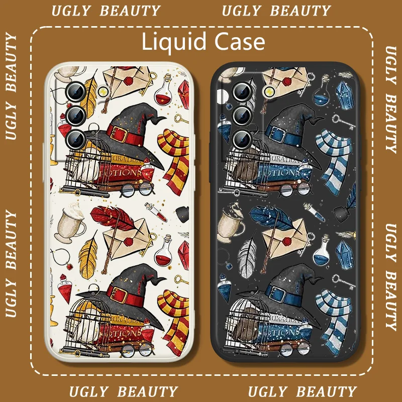 

H-Harry P-Potter Anime Phone Case For Samsung Galaxy S10 S20 S21 S22 Pro Plus Lite Note10 Note20 Liquid Rope Funda Cover Soft