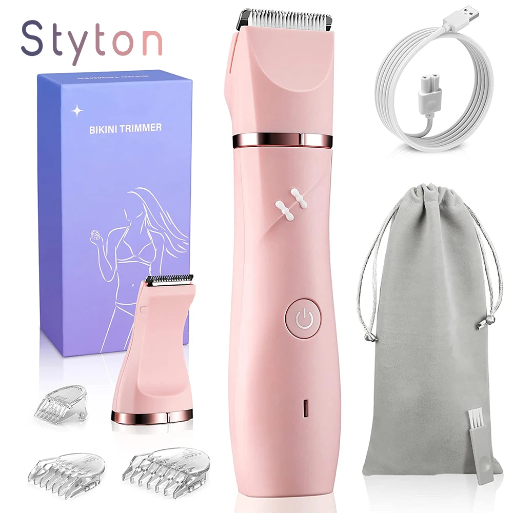 

Машинка для стрижки волос Styton для женщин, ног, подмышек, киски, триммер для бикини, USB Водонепроницаемый безболезненный эпилятор для уха, шар...