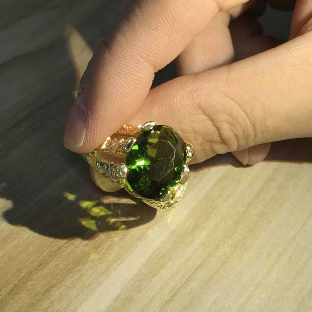 

WPB высококачественные женские кольца, блестящее кольцо с зеленым бриллиантом, женское роскошное ювелирное изделие, леди, блестящий циркон, дизайн, подарок для девушки, искусственное Новое