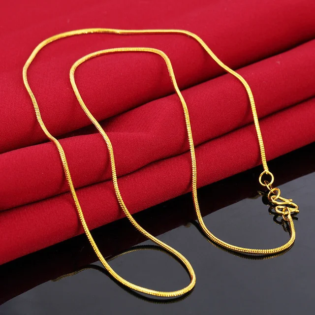 

Pure Necklace Men's and Women's Snake Bone Thin Chain 999 Long Lasting 100% Copy Real 999 Gold 18k 24k Euro Ornaments for Gifts