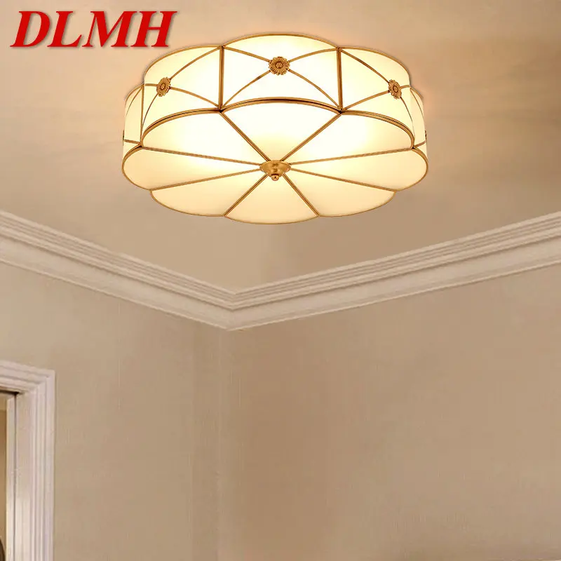 

DLMHNordic Brass Ceiling Lamp Modern Vintage Light Luxury Copper LED Fixtures Decor For Home Living Room