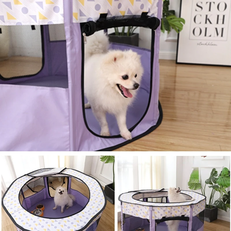 Pet Tent Portable House Breathable Outdoor Kennel Fence Cat Delivery Room Game Octagon Baby Folding Dog Cage |