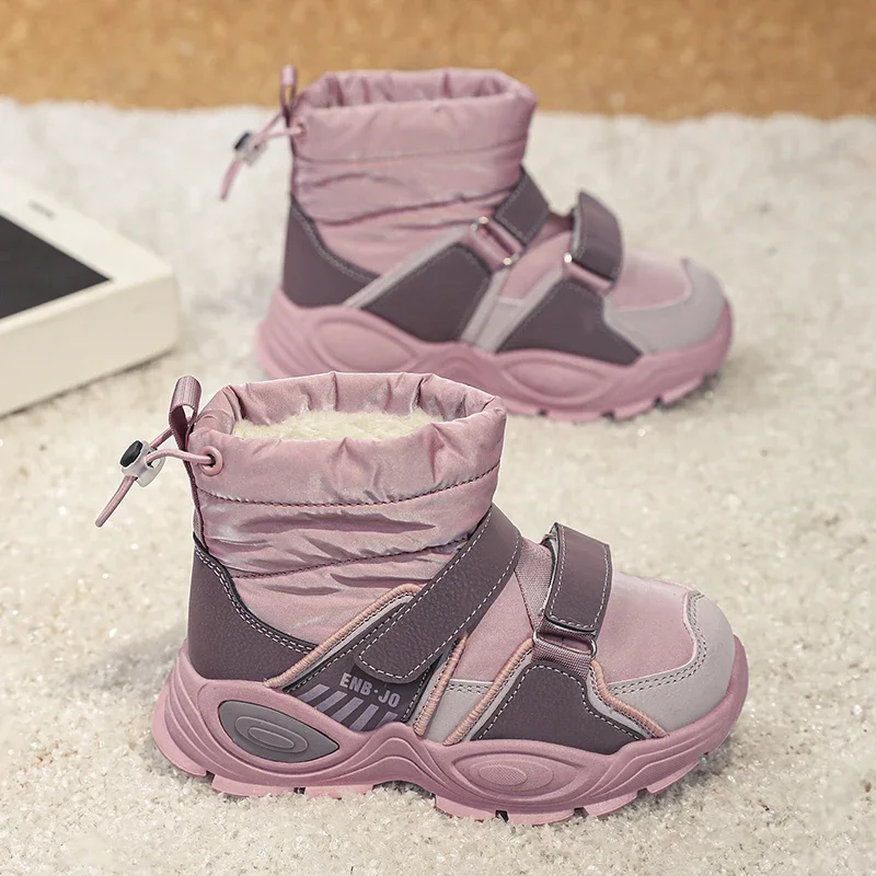 2024 новые зимние детские ботинки бархатные и утолщенные уличные хлопковые туфли