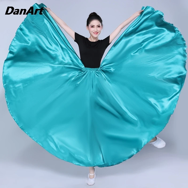 Женская атласная юбка для танца живота длинная открытая танцевальная тренировок